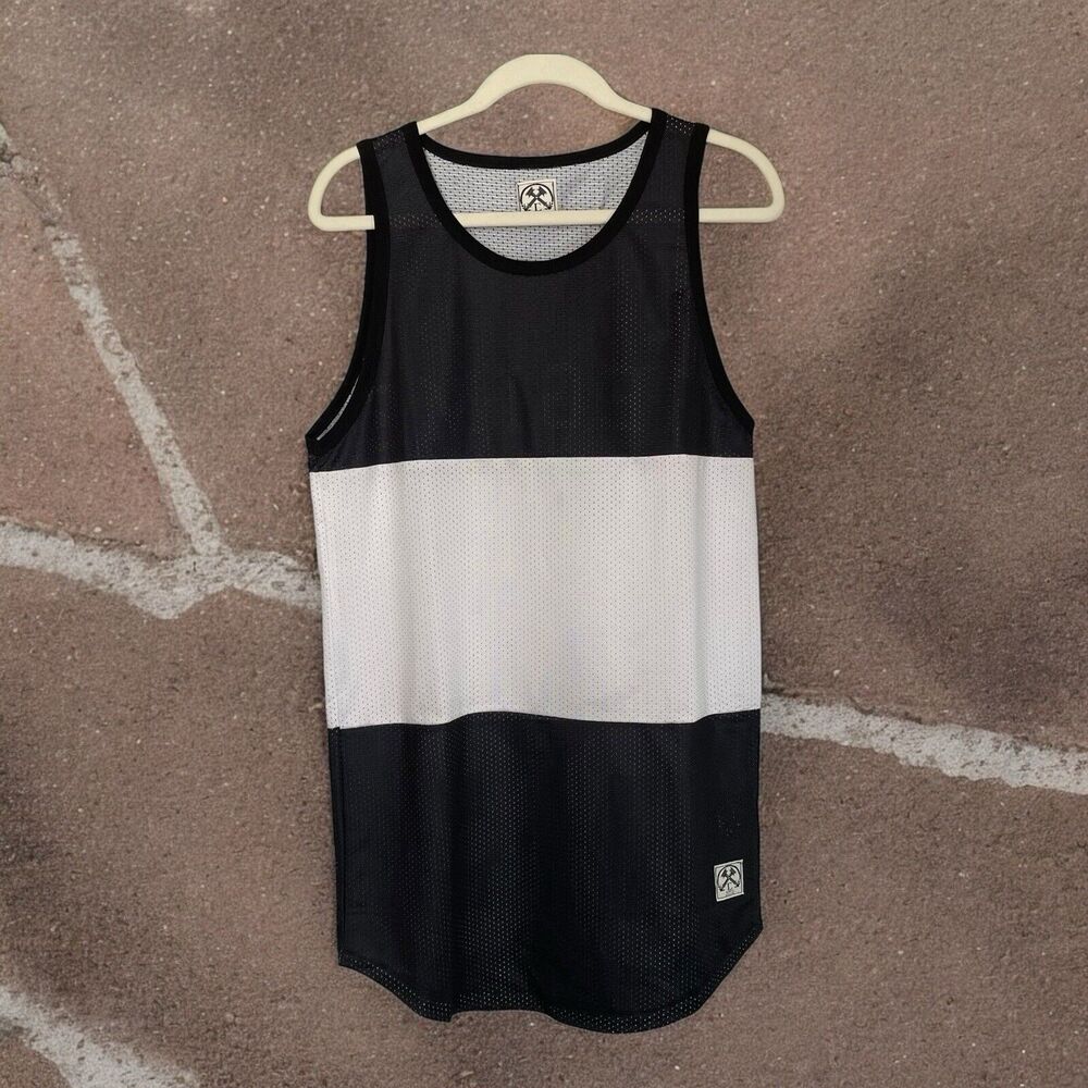 Civil Regime Mesh Basketball Jersey 08 Black White Sleeveless Streetwear Men’s S